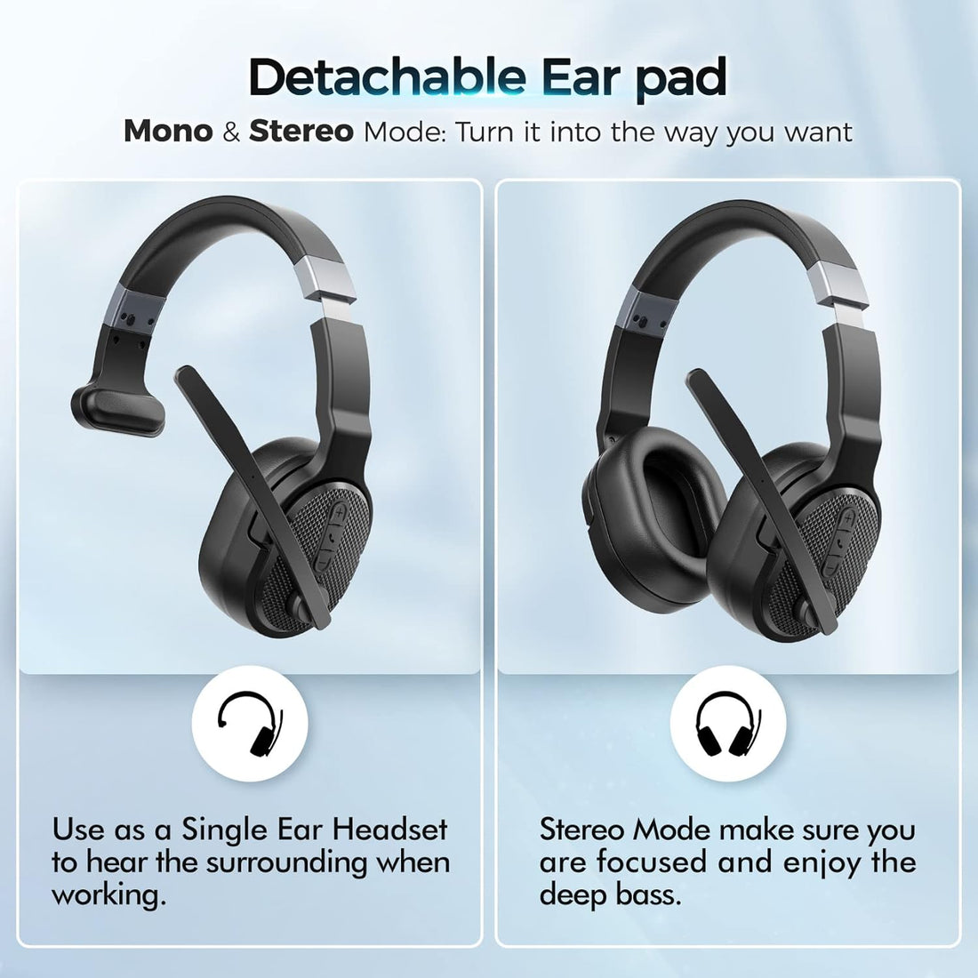 Detachable Noise Cancelling Headset (upto 40hr talktime)